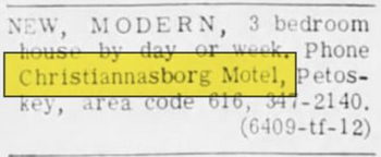Bay Inn of Petoskey (Christiannasborg Motel) - Oct 1965 Ad (newer photo)